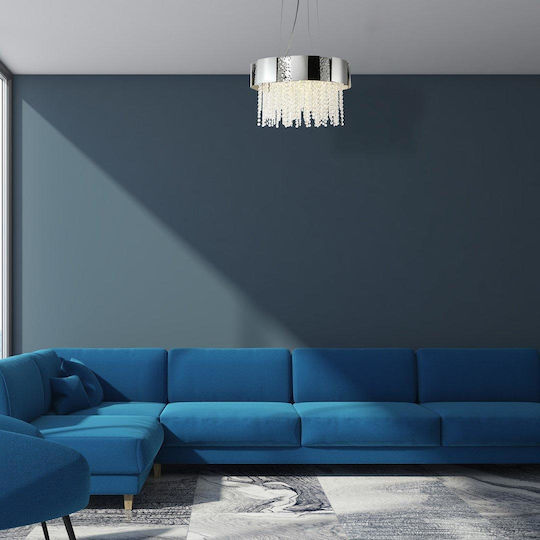 Eko Light Astor Κρεμαστό Φωτιστικό Ασημί για 8 Λαμπτήρες GU10