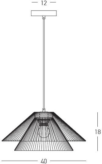 Zambelis Lights Hängelampe Weiß mit Fassung E27 40x40x18cm.
