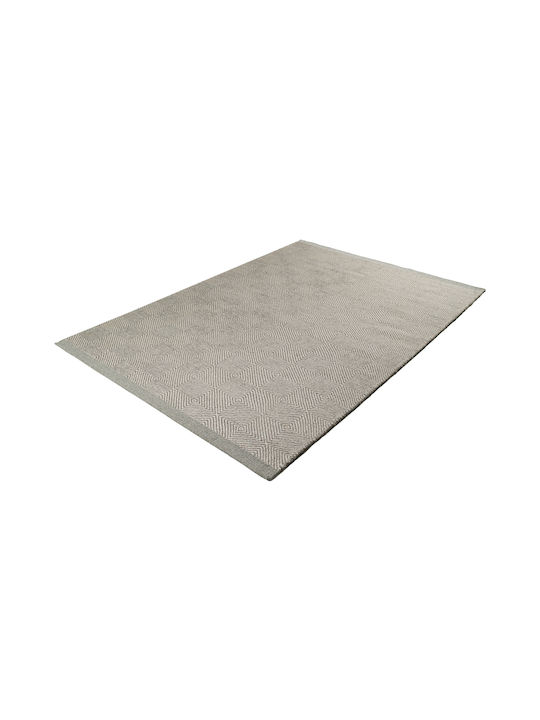 Tapicap Herringbone Rug Rectangular Wool Grey White