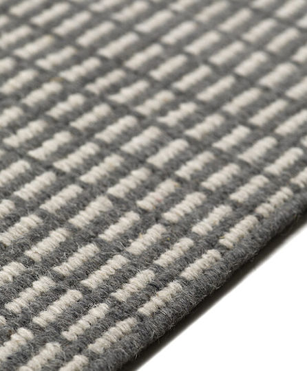 Tapicap Maki Kelim Rug Rectangular Wool Grey White