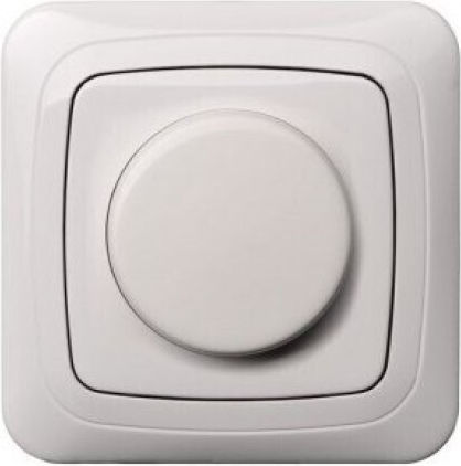Liregus Χωνευτός Διακόπτης Dimmer χωρίς Πλαίσιο Κλασικός Περιστροφικός 400W σε Λευκό Χρώμα