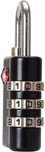 RCM Padlock Brass Combination with TSA Certification Black 1pcs