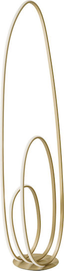 Ondaluce Golden LED Floor Lamp H160xW46cm. with Warm White Light 4500lm Gold