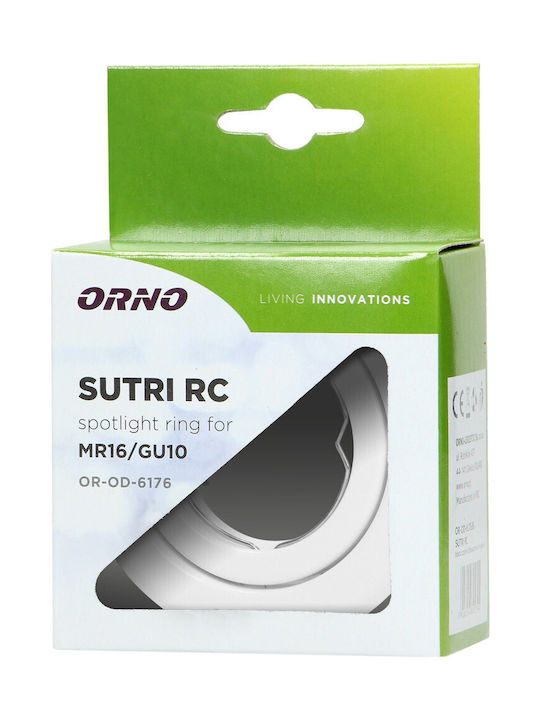 Orno Round Metallic Recessed Spot with Integrated LED and Adjustable White Light White 97x97cm. 1pcs