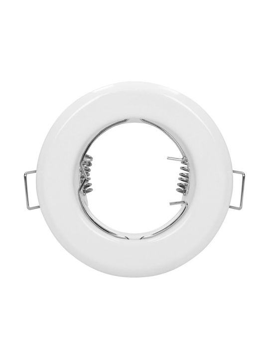 Orno Round Plastic Recessed Spot with Integrated LED and Cool White Light White 1pcs