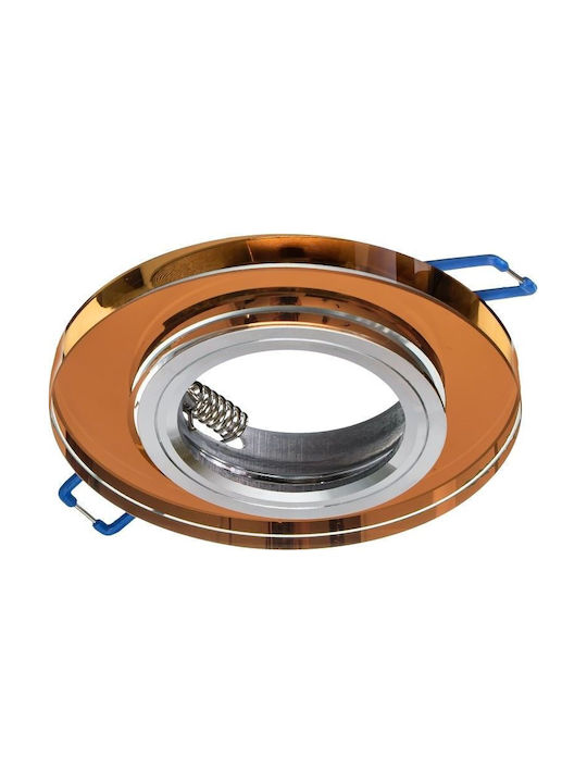 Eko Light Στρογγυλό Γυάλινο Χωνευτό Σποτ με Ντουί GU10 Μελί 1τμχ