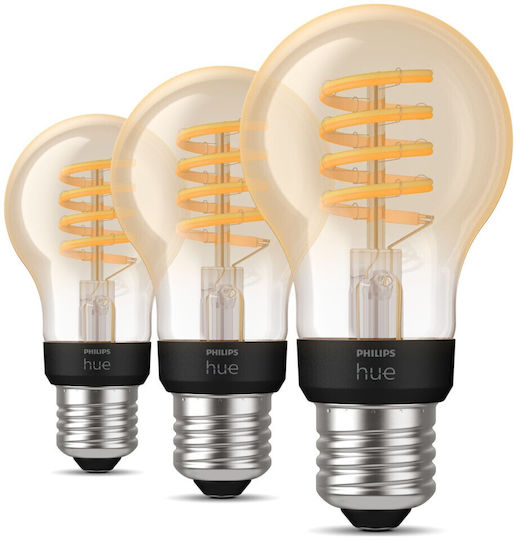 Philips Smart Bulbs LED 7W for Socket E27 and Shape A60 Adjustable White 550lm 3pcs