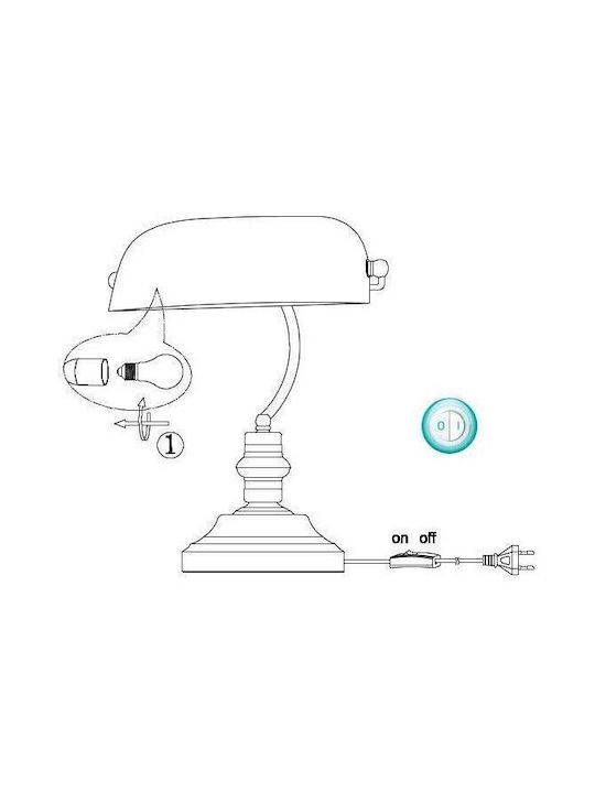 Globo Lighting Office Lamp for Socket E27 in Bronze Color