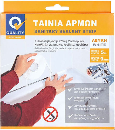 Quality For You Isolierband Fliesenband 9mm x 5m Fliesenbänder Weiß