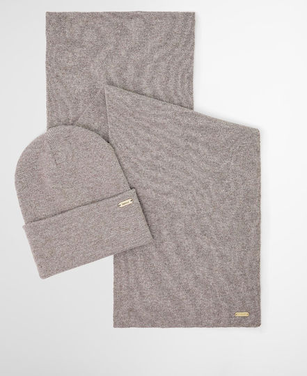 Winona Set with Beanie Knitted in Brown color