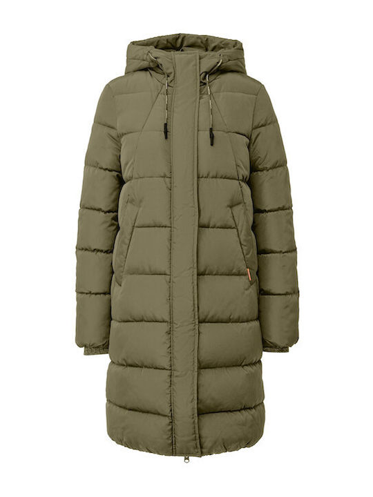 Damen Puffer Jacke für Winter Khaki