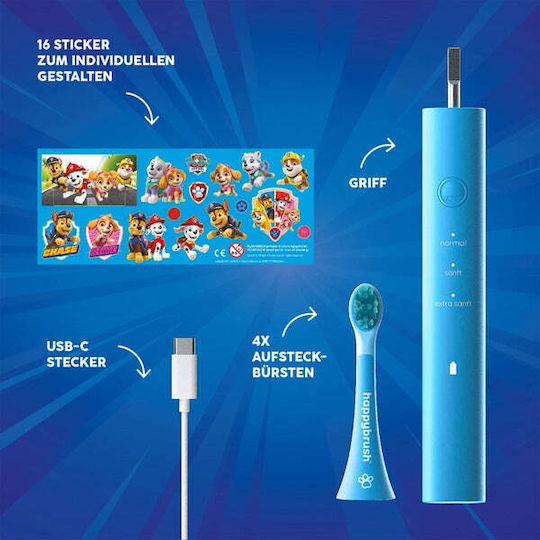Happy Brush Periuță Electrică De Dinți Pentru Copii Pentru 3+ Ani Cu Rezerve