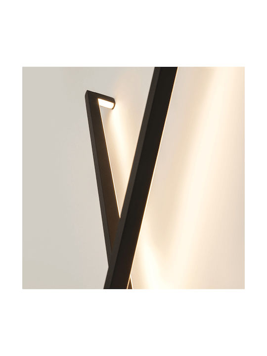 Zambelis Lights Φωτιστικό Τοίχου με Ενσωματωμένο LED και Θερμό Λευκό Φως Μαύρο 3.5x7x121εκ.