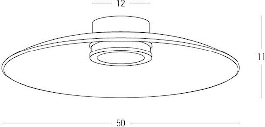 Zambelis Lights 50cm Black Ceiling Light with Integrated LED