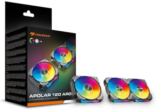 Cougar Apolar 120 Case Fan (2200rpm / 75.38cfm) με ARGB Φωτισμό και Σύνδεση 3-Pin / 4-Pin PWM