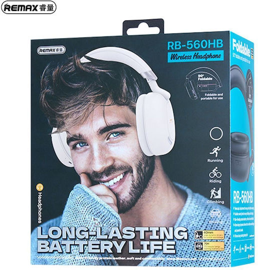 Remax RB-560HB Bluetooth Wireless Over Ear Headphones with 4 hours of Operation Blue
