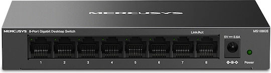 Mercusys MS108GS-M2 Unverwaltet L2 Switch mit 8 Ports Gigabit (1Gbps) Ethernet