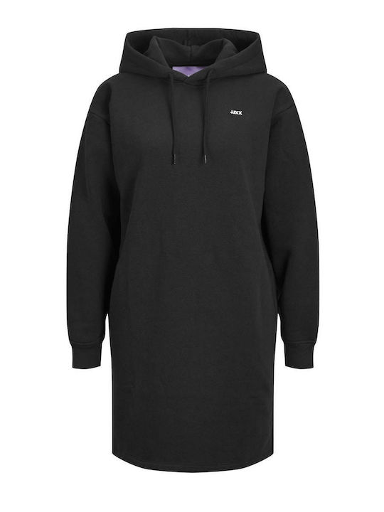 Mini Dress with Hood Black