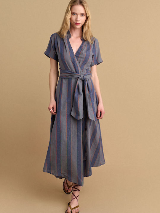 Καλοκαιρινό Maxi Φόρεμα Κρουαζέ Blue
