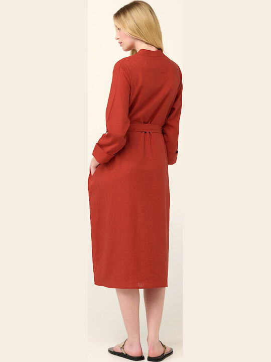Summer Midi Dress Red Chili