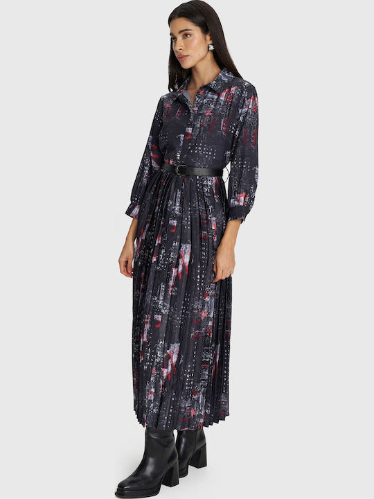 Midi Shirt Dress Multicolor