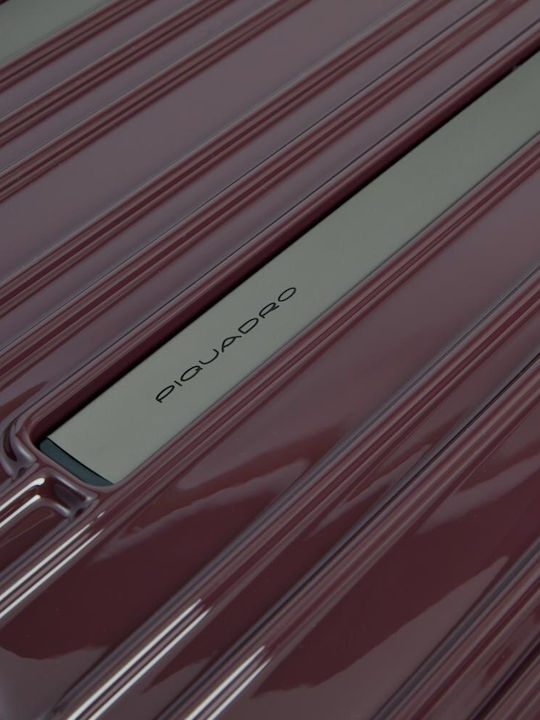 Piquadro Μεσαία Βαλίτσα Ταξιδίου Light Bordeaux με 4 Ρόδες Ύψους 69εκ.