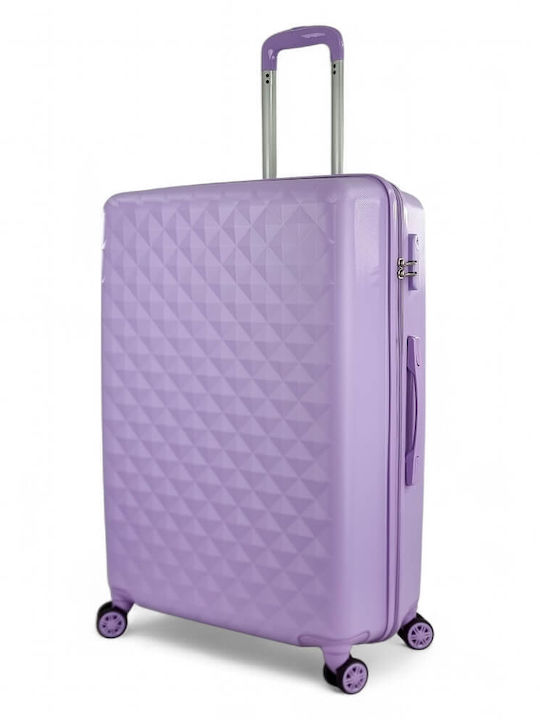 Playful Bags Large Travel Suitcase Hard Lila with 4 Wheels Height 72cm