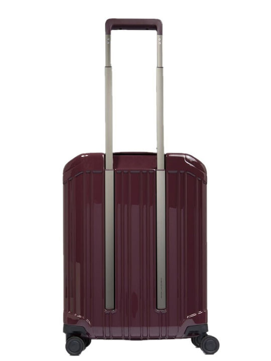 Piquadro Travel Cabin Suitcase Light Burgundy with 4 Wheels Height 55cm