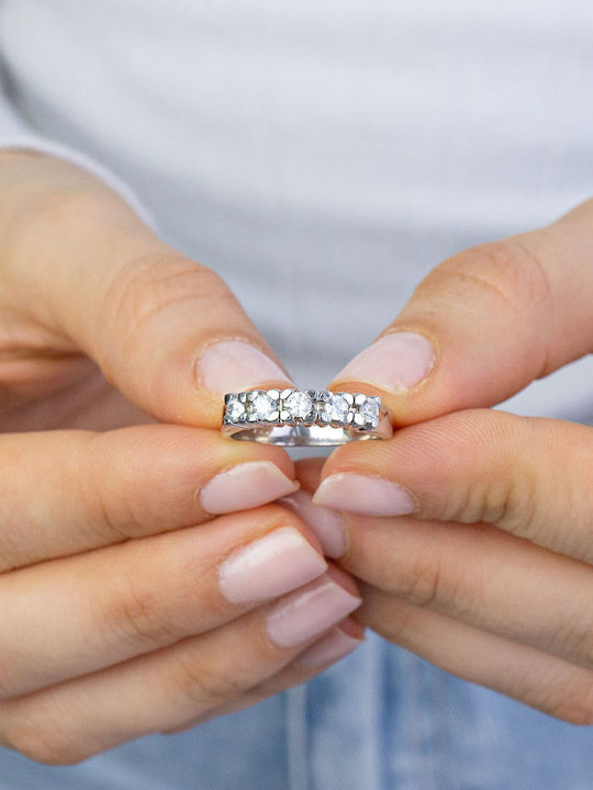 Kiriakos Gofas Ring with Zircon made of Silver