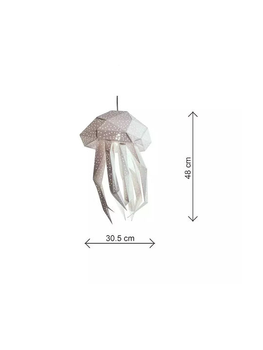 Vasili Lights O singură lumină Lumină de tavan pentru copii Suspendata din hârtie cu suport pentru bec E27 Alb 48x30.5cm