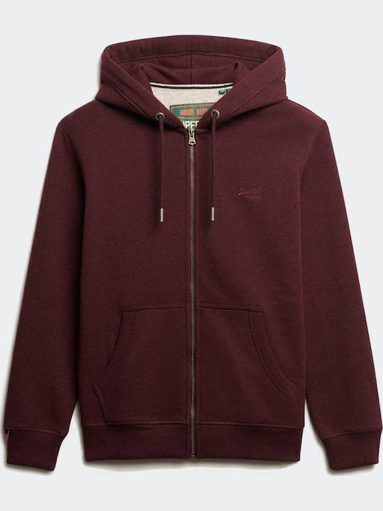 D1 Ovin Hoodie Cardigan Burgundy