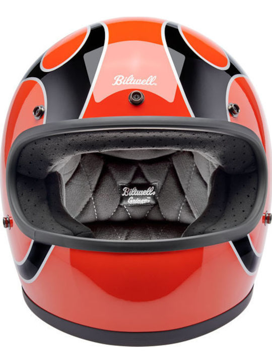 Biltwell Gringo Comp Orange Flames Motorcycle Helmet Full Face DOT / ECE 22.06
