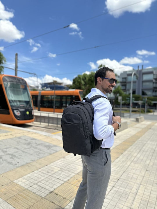 Matein Αδιάβροχη Τσάντα Πλάτης για Laptop με Θύρα USB σε Μαύρο χρώμα 1007-28lt-Black