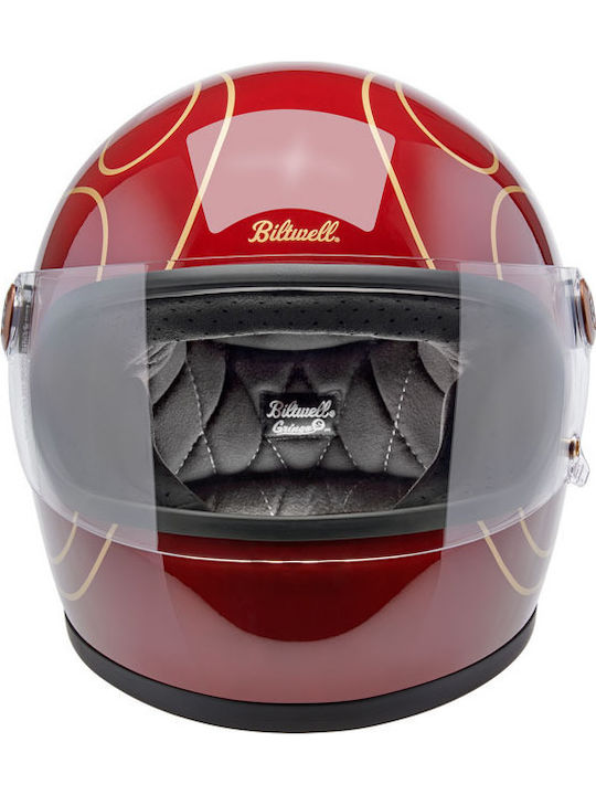 Biltwell Gringo S Garnet Red Flames Мотоциклетна каска Full Face DOT / ECE 22.06