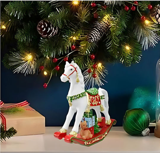 Weihnachtsfigur Kippendes Pferd 23x22cm