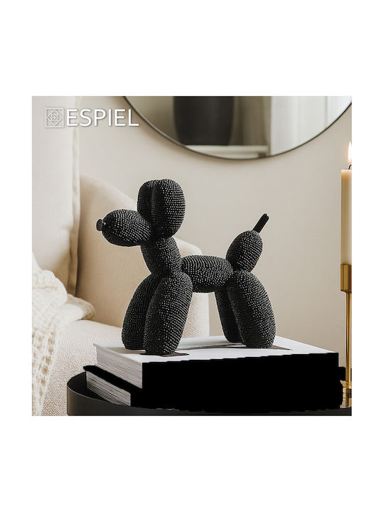 Φιγουρα Σκυλος Μαυρος Poodle Πολυρεζ 17,5χ7χ15,5εκ Συσκευασία 2 Τμχ