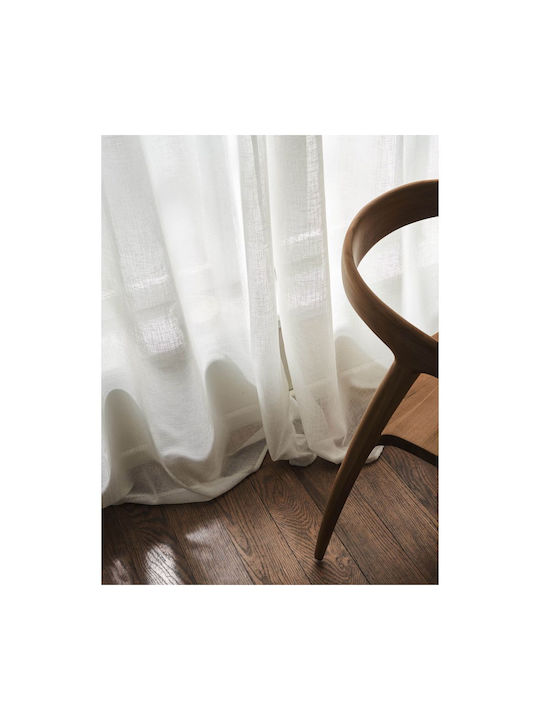 Gofis Home Curtain With Pencil Pleat Combe 502 White 140x295cm