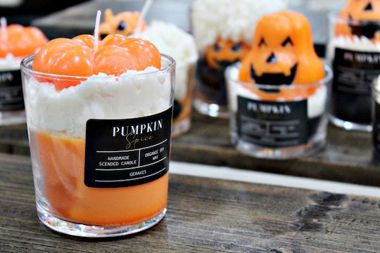 Aromatic Soy Candle Pumpkin Jar Big Φ8.5 X 8.9 Cm Pumpkin Spice
