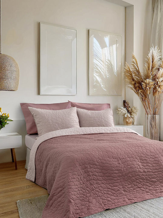 Nima Nala Wild Coverlet Queen Size Microfiber Dusty Pink / Apple Pink 220x240cm