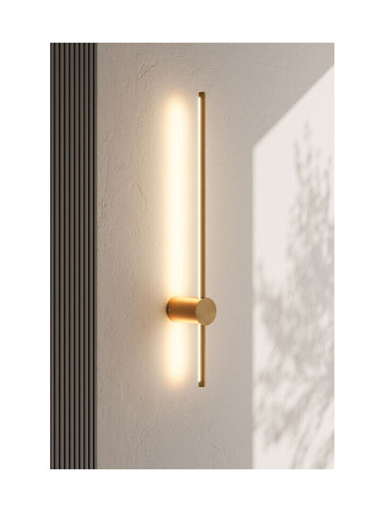 Modern Lamp Wall with Integrated LED Gold