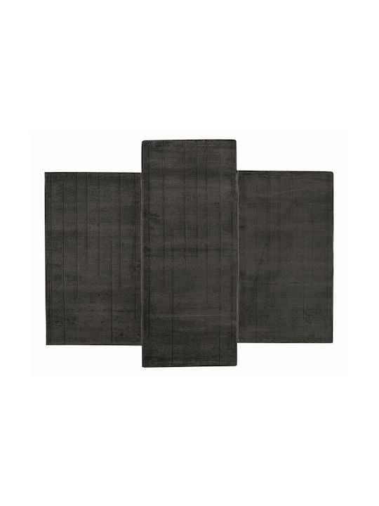 Modern Bedroom Rugs Set Anthracite 9999991329355 3pcs