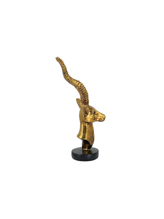 Artekko Animal Gold Tabletop Polyresin Reindeer Head 14x13x30 Cm