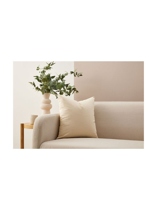 GM Home Διακοσμητική Μαξιλαροθήκη από 100% Βαμβάκι Εκρού 45x45εκ.