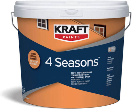 Kraft 4 Seasons Plastic Vopsea pentru Utilizare Externă Alb 750ml