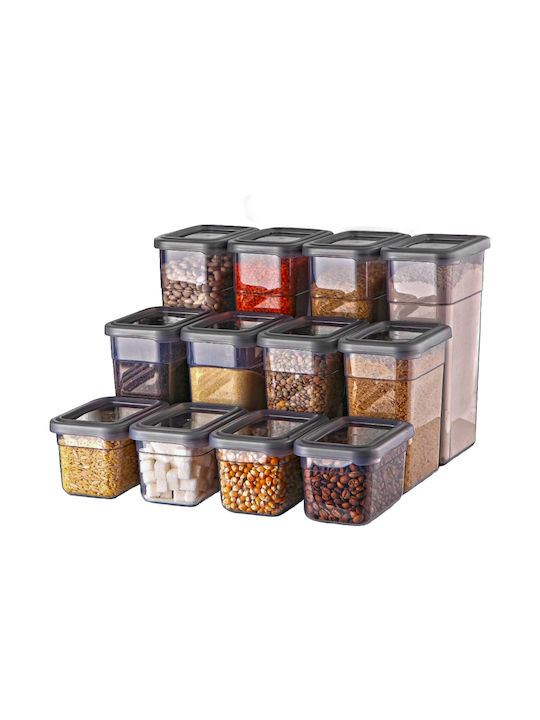 Vază Pentru Paste Zahăr Cereale Cu Capac Plastic Gri 1580ml 1 Bucată