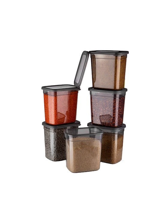 Set 6 Bucăți Vaze Pentru Paste Zahăr Cereale Cu Capac Plastic Transparent 2000ml 6 Bucăți