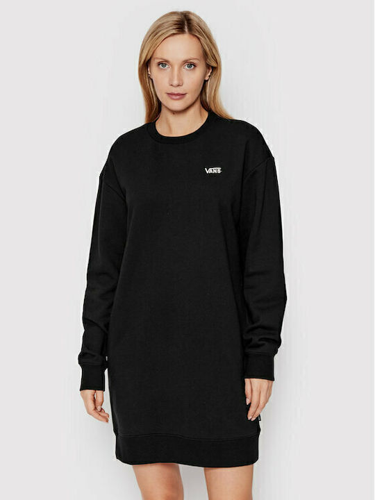 Flying V Mini Sportliches Damenkleid Langärmelig Schwarz