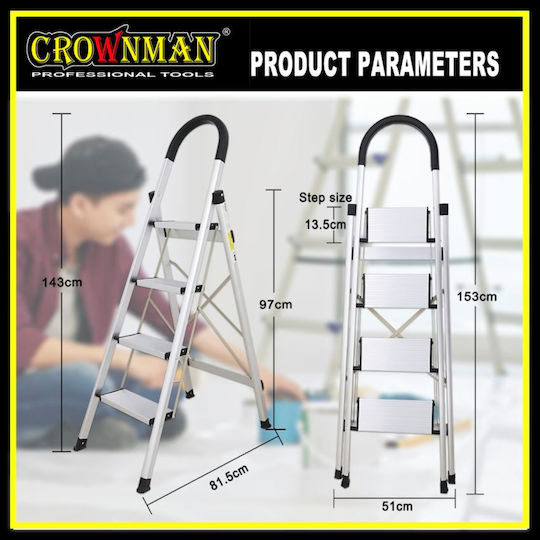 Crownman Scară Aluminiu cu 4 Trepte