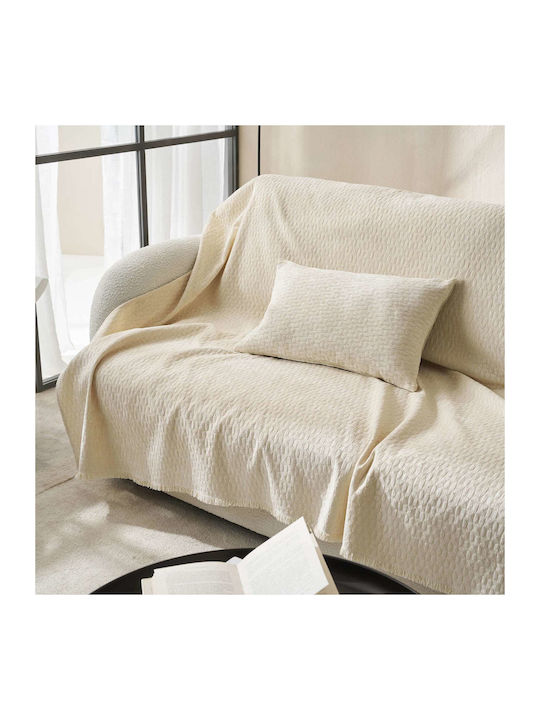Gofis Home Ondine Ριχτάρι Διθέσιου Καναπέ Ζακάρ 184x250εκ. Ecru 184/05 2007184205007