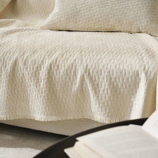 Gofis Home Ondine Cuvertură Pentru Canapea 2 Locuri Jacquard 184x250 cm Ecru 184/05